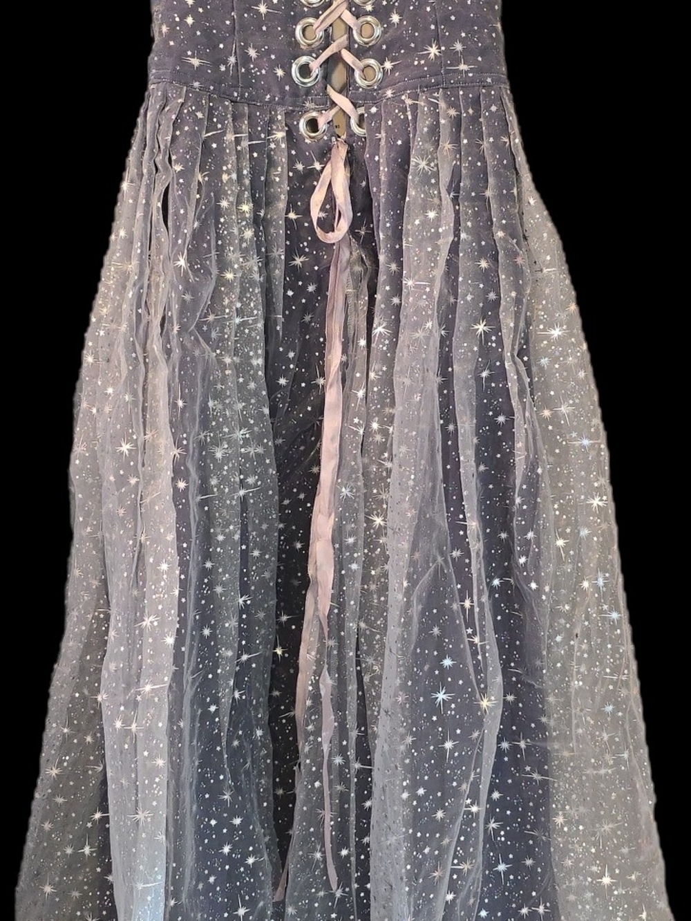Custom Made Navy Starry Ball Gown | Evening Dress - Picture 4 of 9